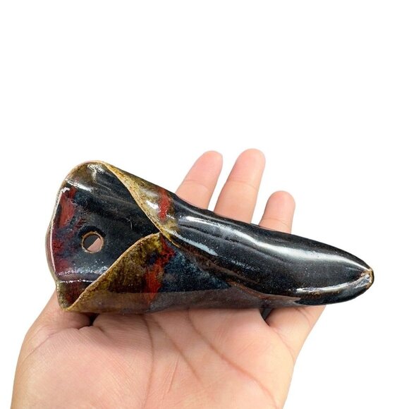 Vintage B Creek Hand Made Pottery Wall Pocked Vase Signed Ceramic Vase Wall Dec - Picture 9 of 10